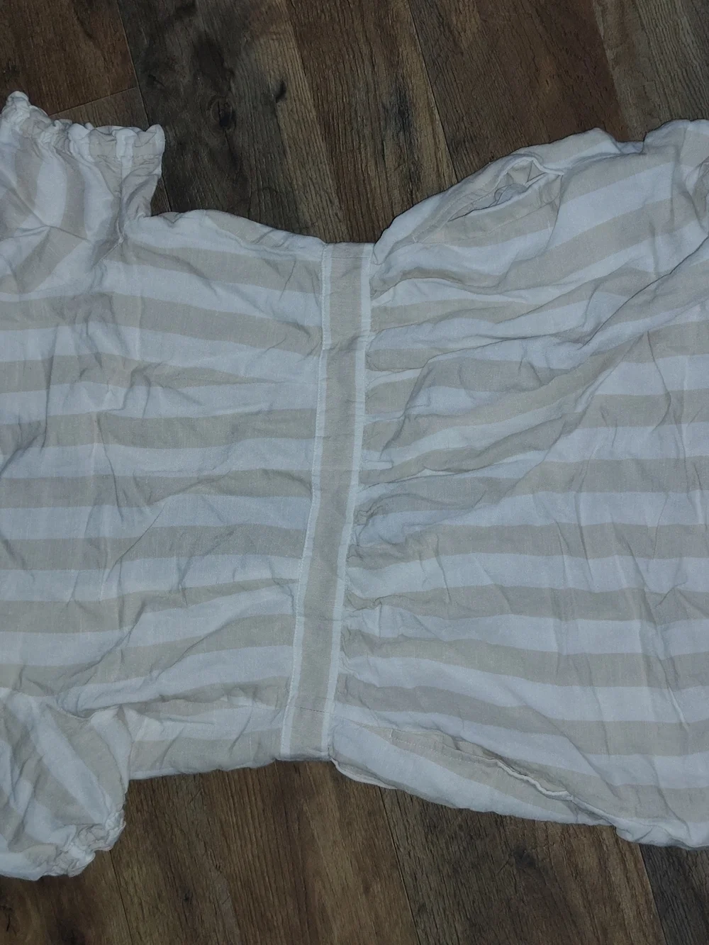 LOFT Cream & White Striped Button-Front Girls' Dress